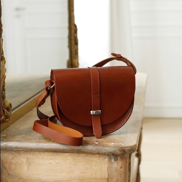Sezane Handbags - SEZANE Claude Chocolate Brown Leather Crossbody Bag